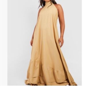 Boohoo Plus Tan Maxi Dress